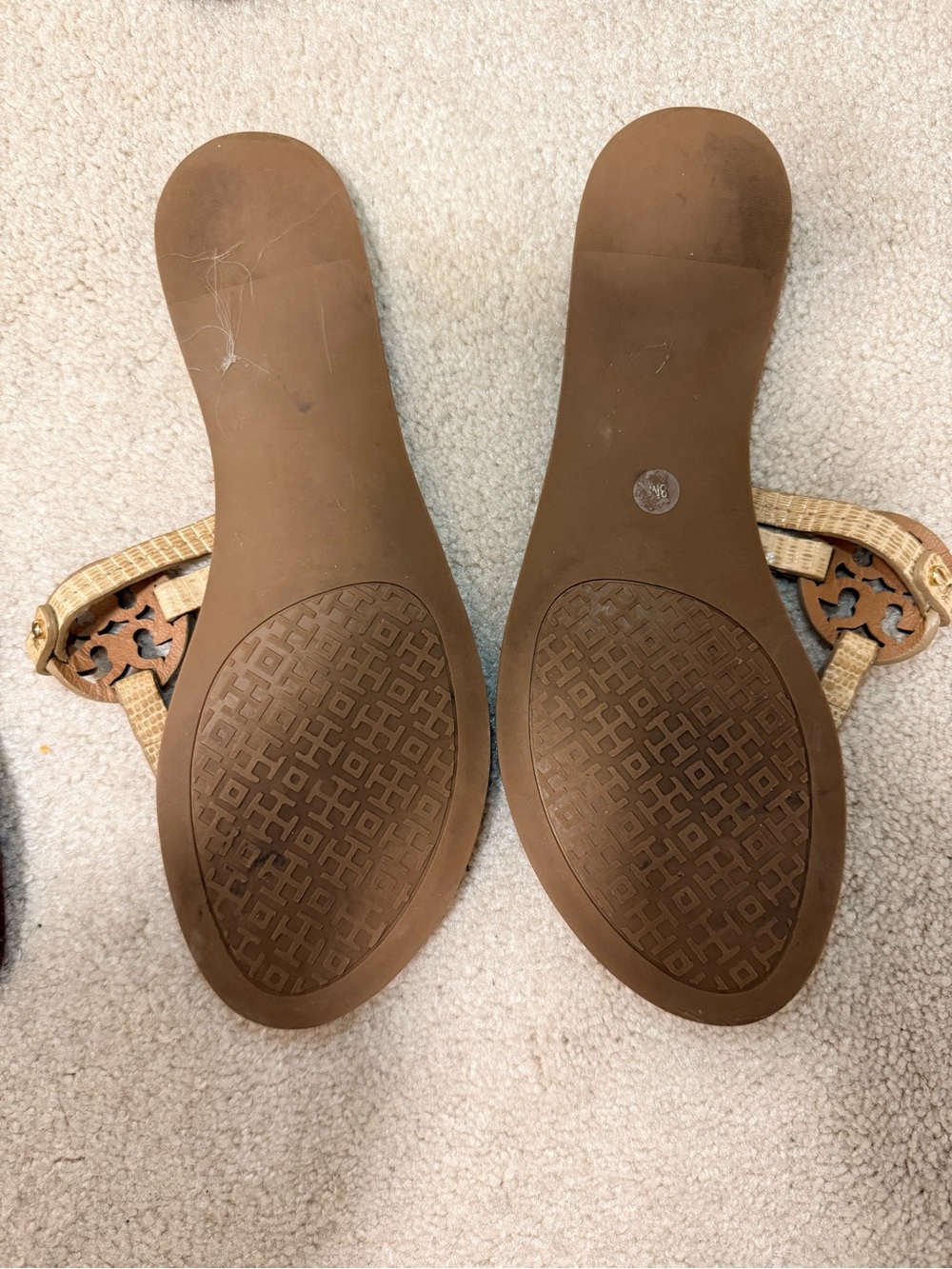 Tory Burch Thong Sandals 4 Pack - Black, Tan, Cork and Snake - Picture 9 of 9